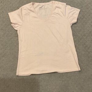 Pact Women's Light Pink V-Neck Short Sleeve Tee 0392